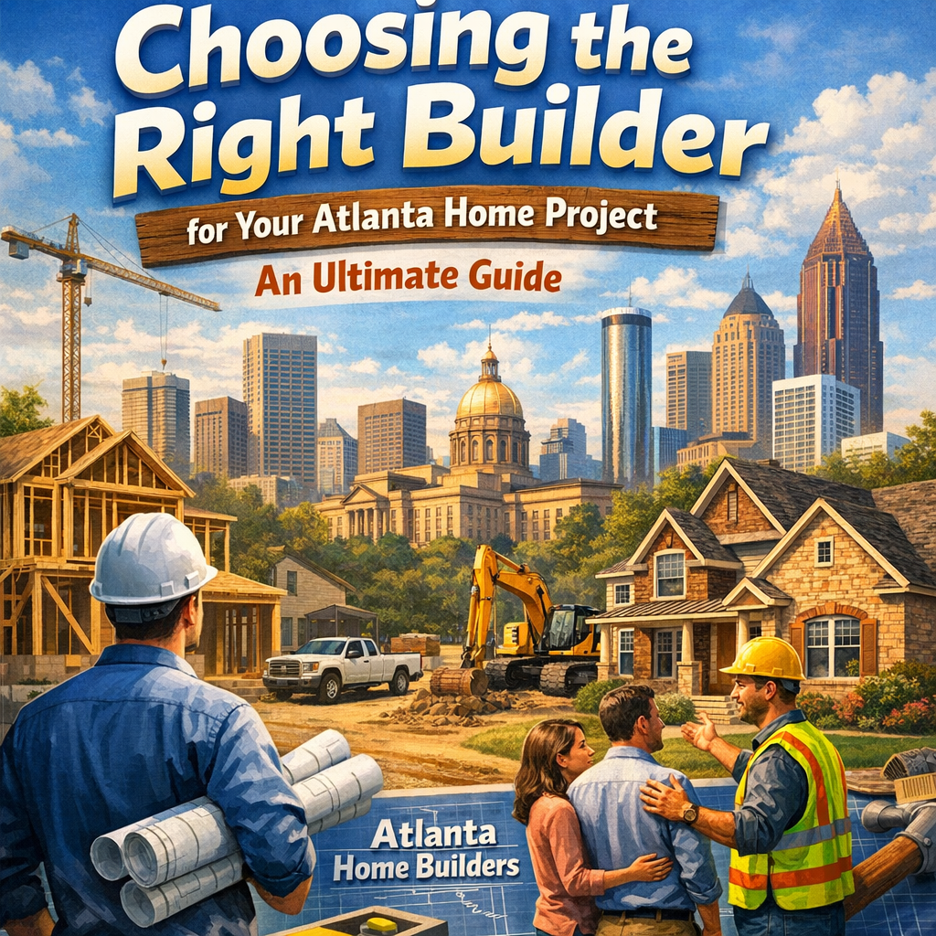 A guide open on a table showing steps to choose the right builder for a home project in Atlanta.
