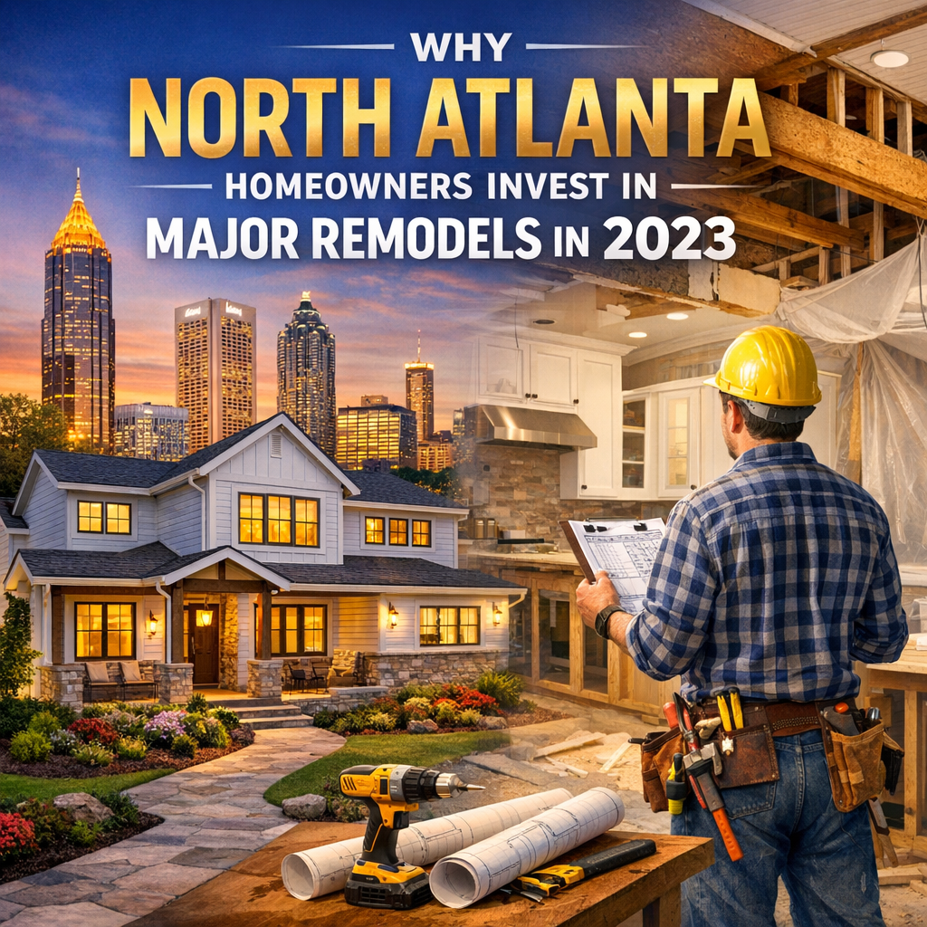 Chart showing reasons for North Atlanta remodels in 2023, including increased home equity and lifestyle changes.
