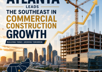 Atlanta skyline with construction cranes showing commercial construction growth in the Southeast