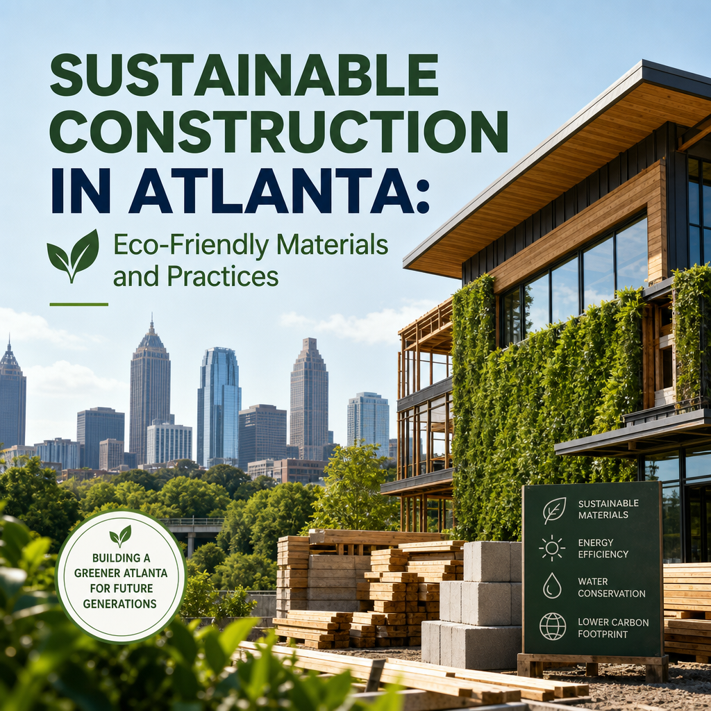 Sustainable construction in Atlanta with eco-friendly materials and energy-efficient building practices