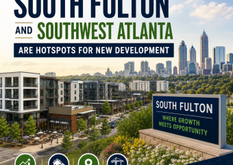 Map highlighting South Fulton and Southwest Atlanta as prime development hotspots with growth and strategic location